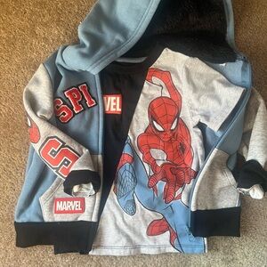 Marvel Spider-Man Hoodie and Tee Set - Blue, Gray, Red
